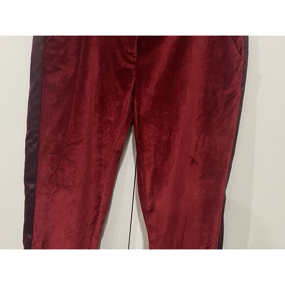 Altuzarra for Target Tuxedo Pants Womens Size 2 Red Velvet Straight Leg Ankle - Picture 5 of 13